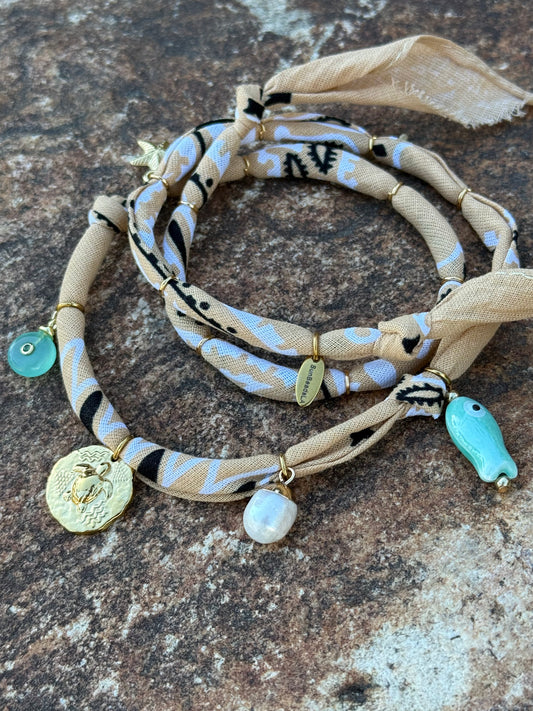 TURTLE // Sand Color Handmade Bandana Necklace