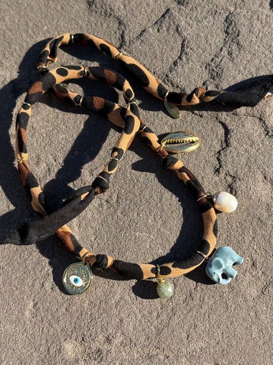ELEPHANT // Cheetah Print Handmade Bandana Necklace