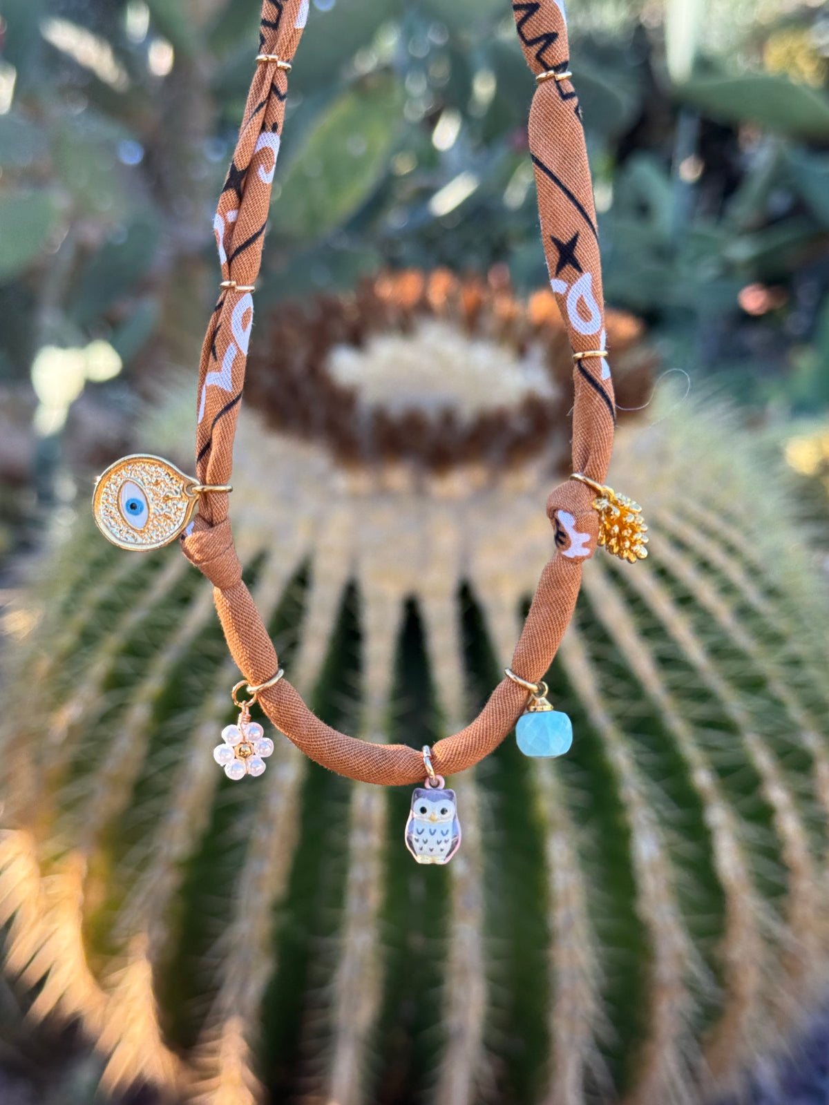 BABY OWL // Caramel Handmade Bandana Necklace