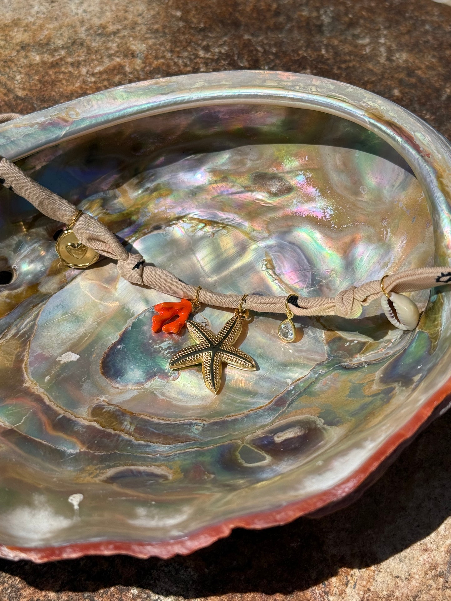 GOLD STAR // Tan Handmade Bandana Necklace