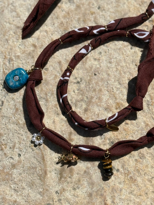 ARMARDILLO // Choco Brown Handmade Bandana Necklace