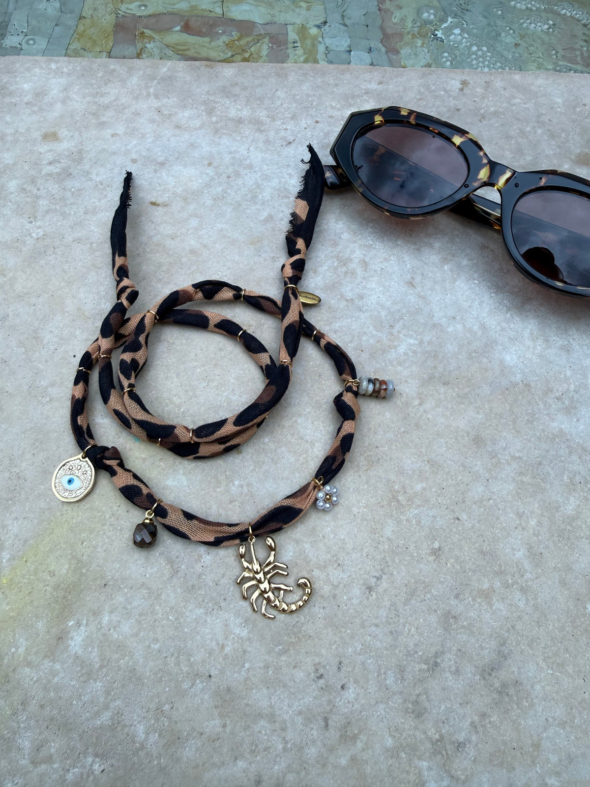 SCORPIO // Cheetah Print Handmade Bandana Necklace