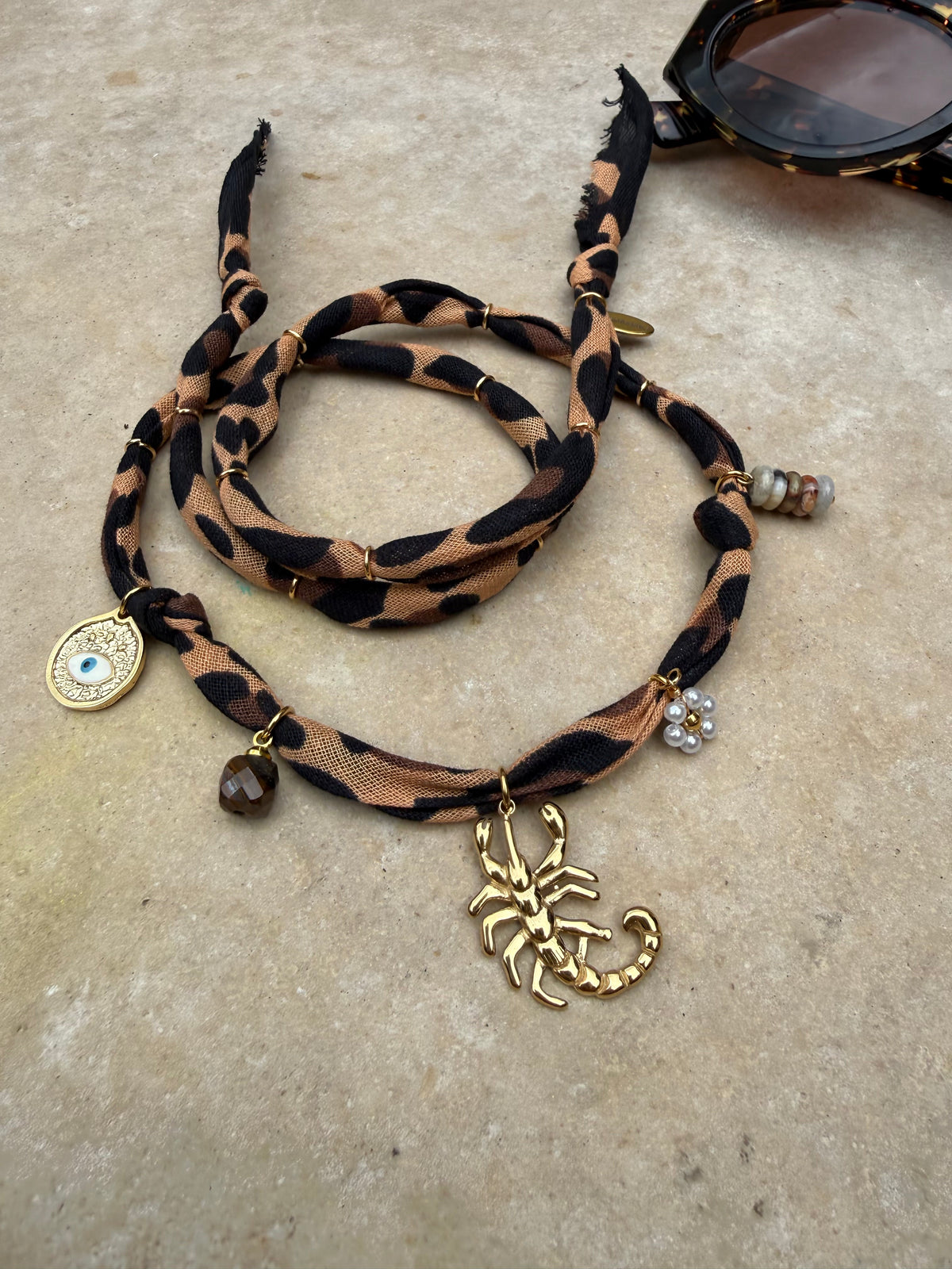 SCORPIO // Cheetah Print Handmade Bandana Necklace