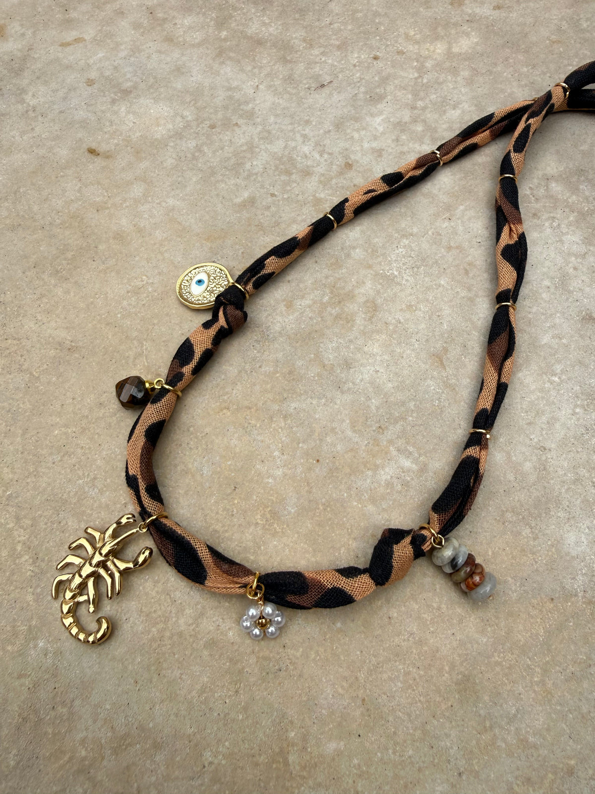 SCORPIO // Cheetah Print Handmade Bandana Necklace