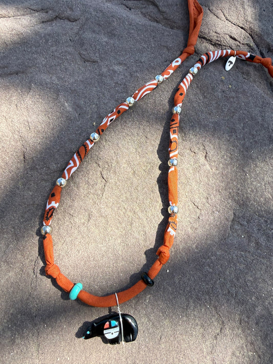 OURS EN ONYX // Caramel Handmade Bandana Necklace