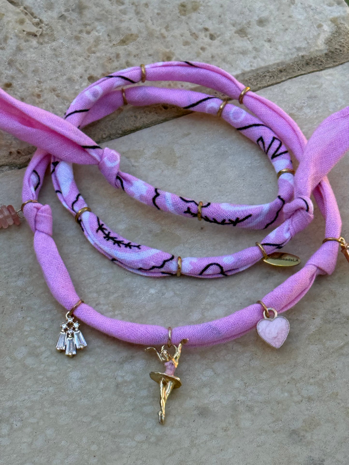 ARIA // Pink Handmade Bandana Necklace