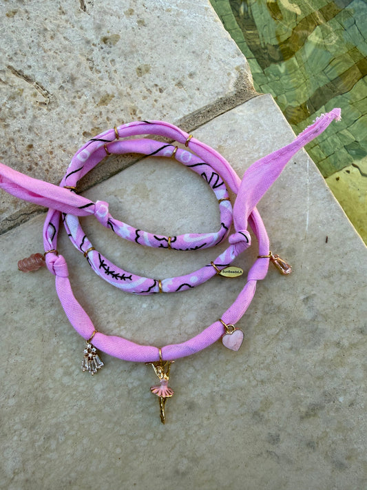 ARIA // Pink Handmade Bandana Necklace