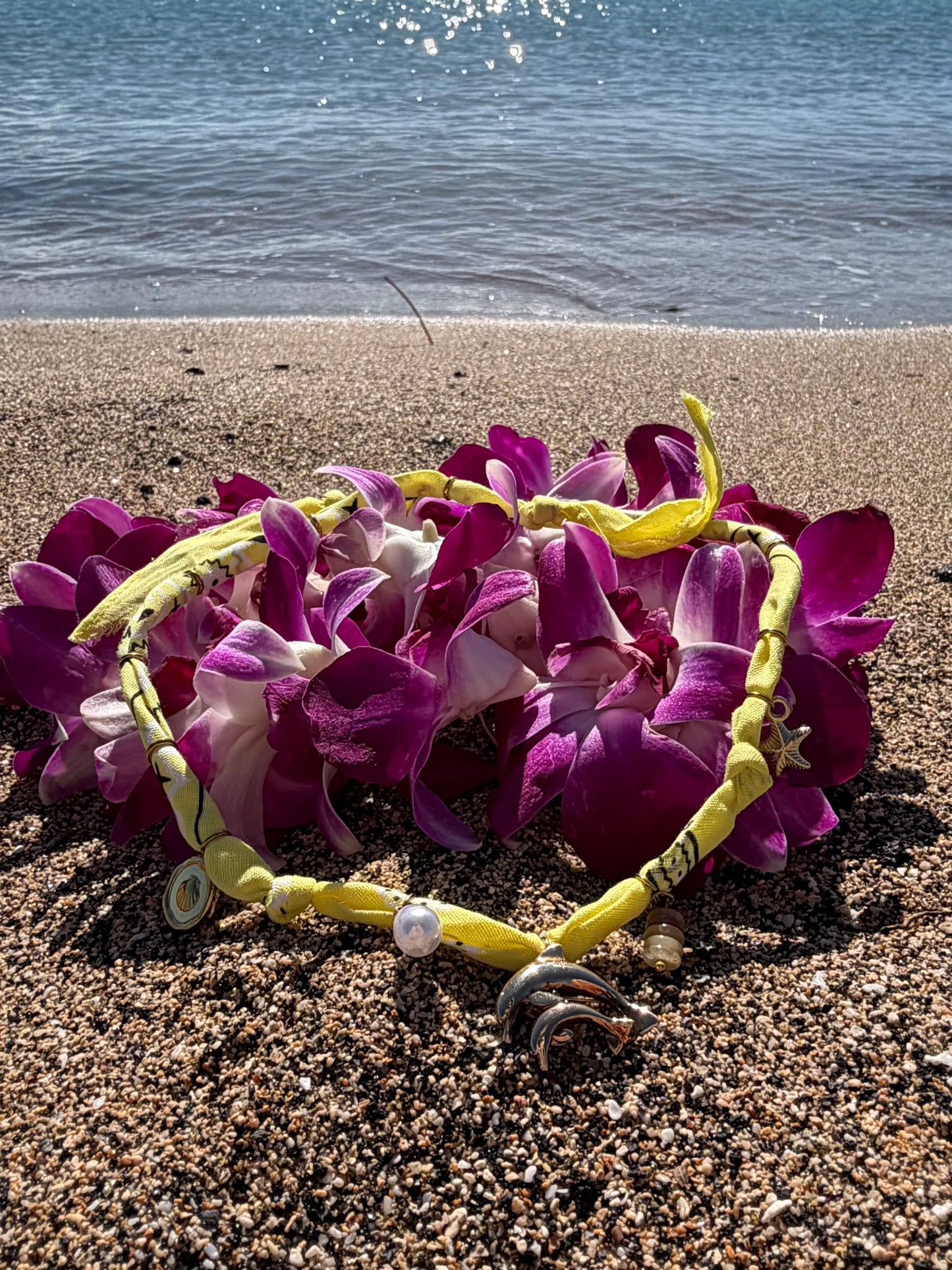 DAUPHINS D'OR // Yellow Handmade Bandana Necklace