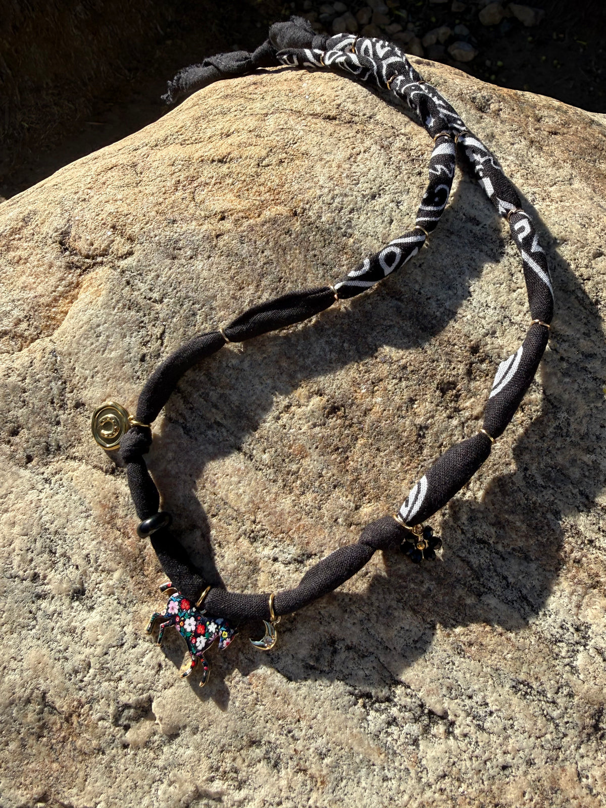 BLADE // Black Handmade Bandana Necklace
