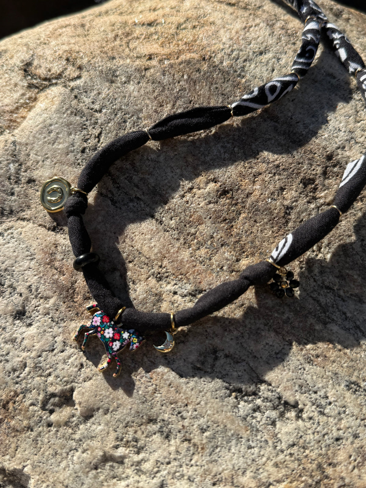 BLADE // Black Handmade Bandana Necklace