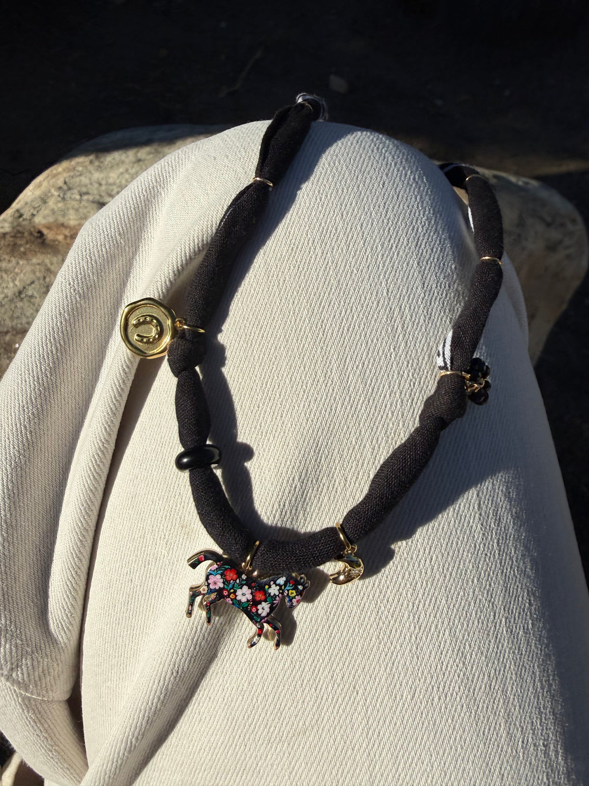 BLADE // Black Handmade Bandana Necklace