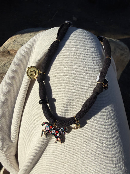 BLADE // Black Handmade Bandana Necklace