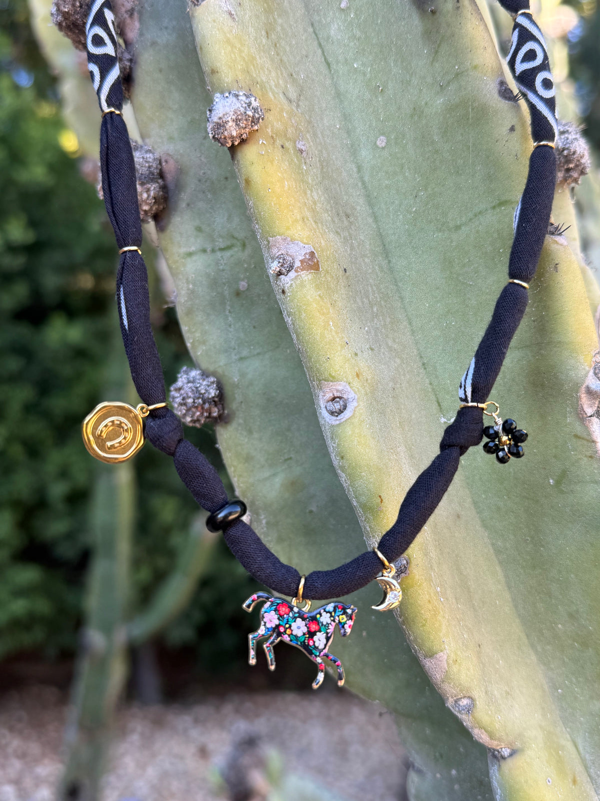 BLADE // Black Handmade Bandana Necklace