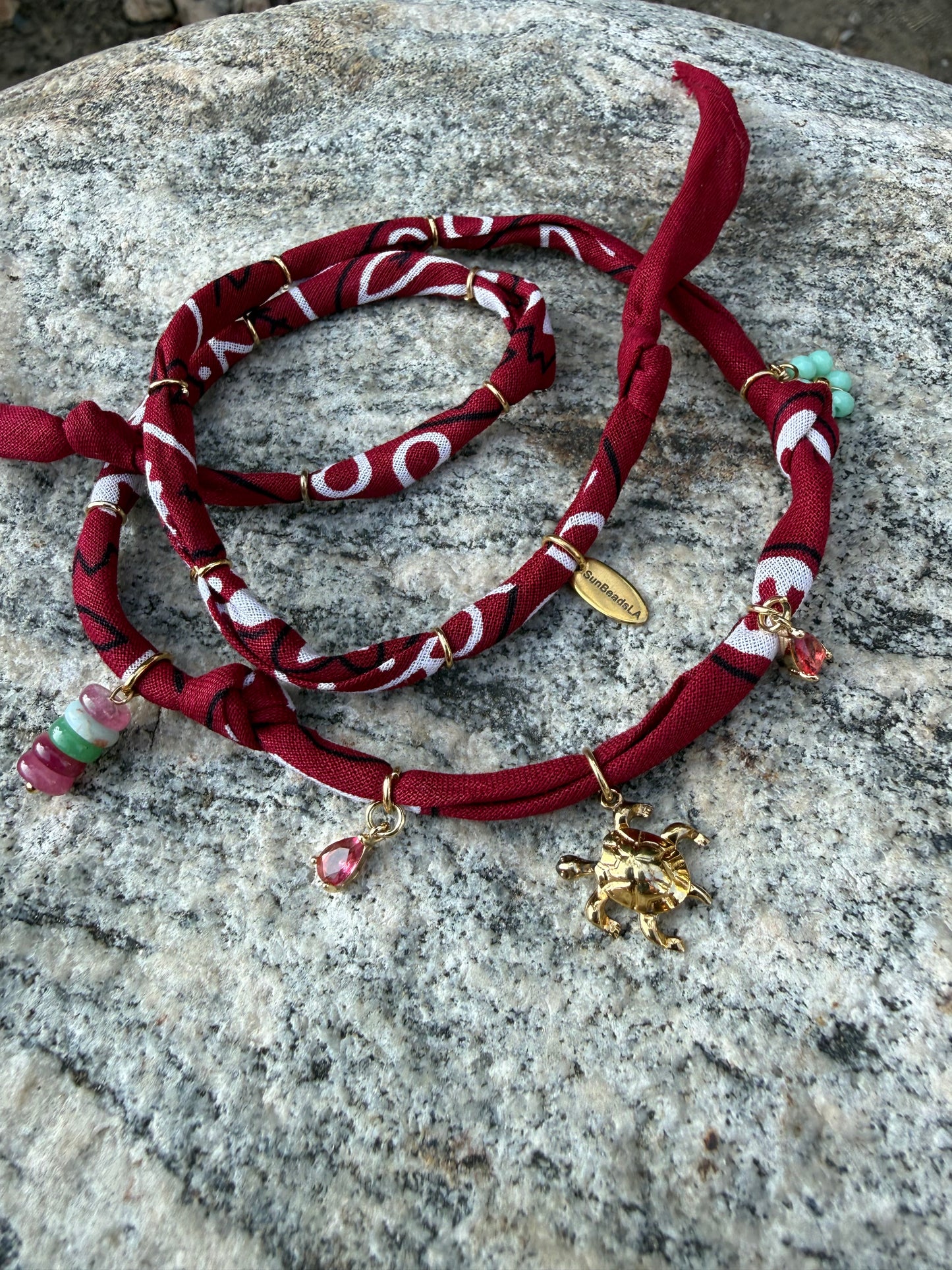 PARADISIO // Burgundy Handmade Bandana Necklace
