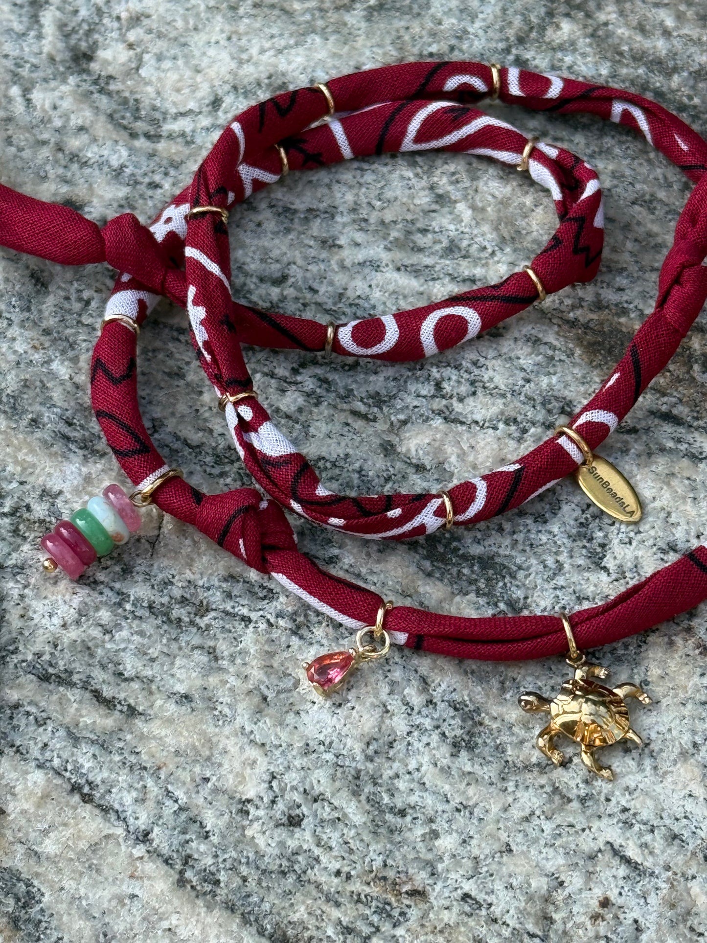 PARADISIO // Burgundy Handmade Bandana Necklace