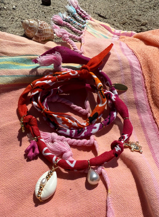 COUP DE SOLEIL // Gradient Orange Pink Handmade Bandana Necklace