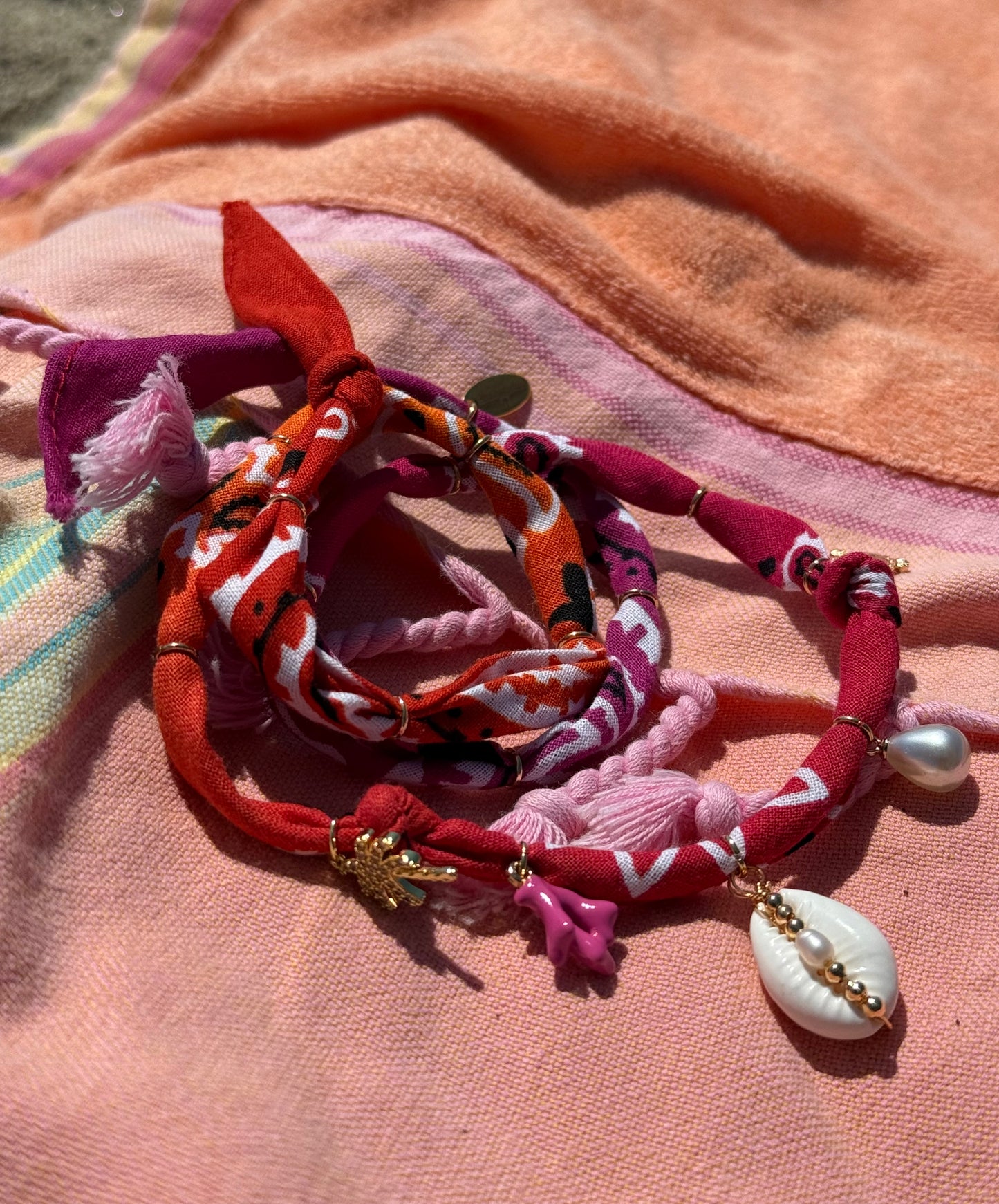 COUP DE SOLEIL // Gradient Orange Pink Handmade Bandana Necklace