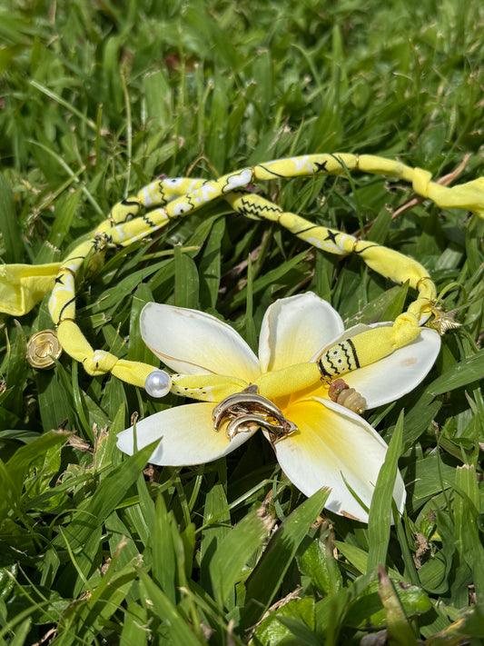 DAUPHINS D'OR // Yellow Handmade Bandana Necklace