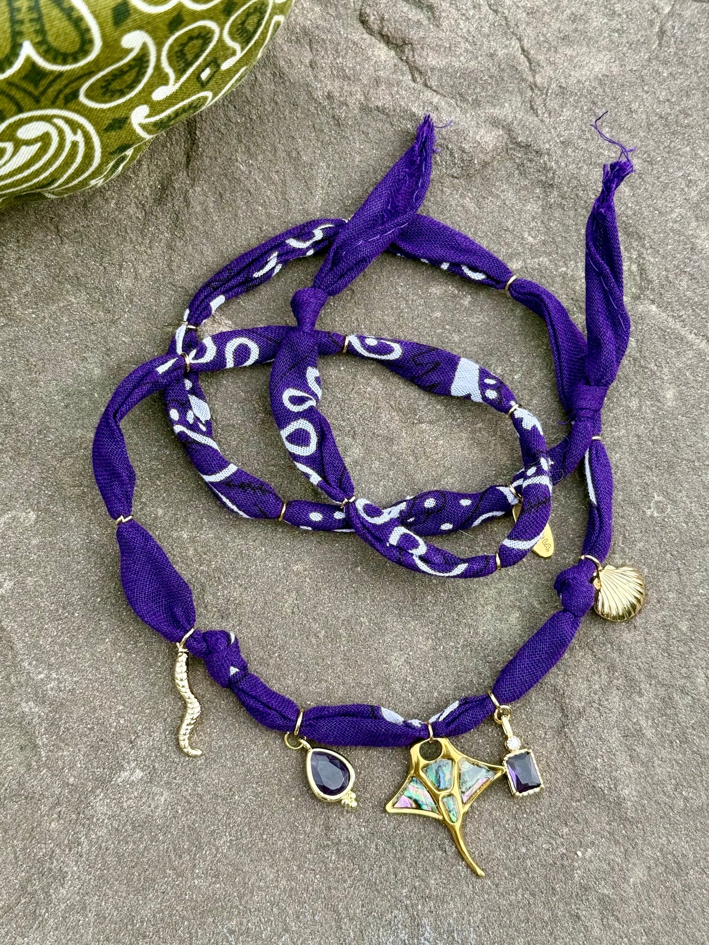 MANTA // Lakers Purple Handmade Bandana Necklace