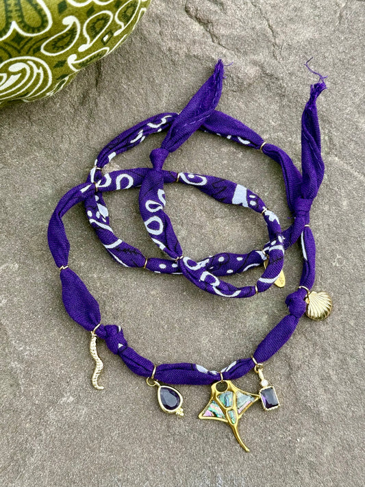 MANTA // Lakers Purple Handmade Bandana Necklace