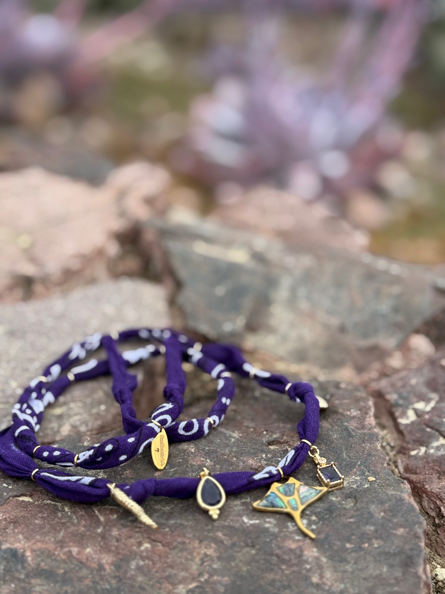 MANTA // Lakers Purple Handmade Bandana Necklace