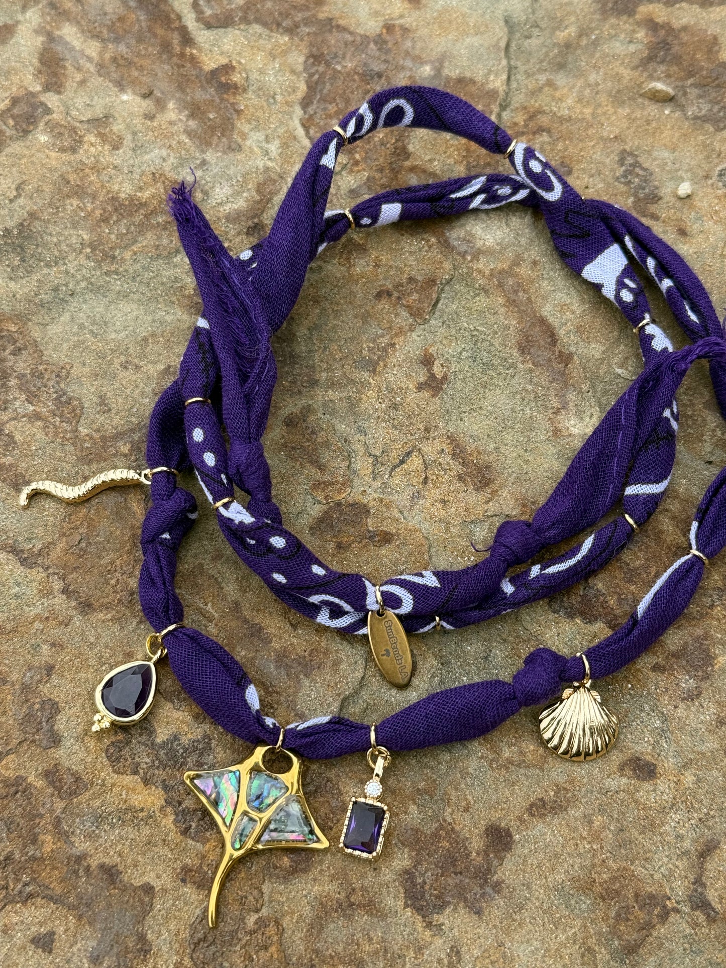 MANTA // Lakers Purple Handmade Bandana Necklace