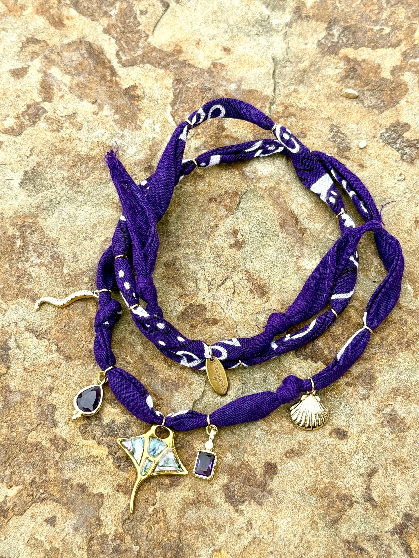 MANTA // Lakers Purple Handmade Bandana Necklace