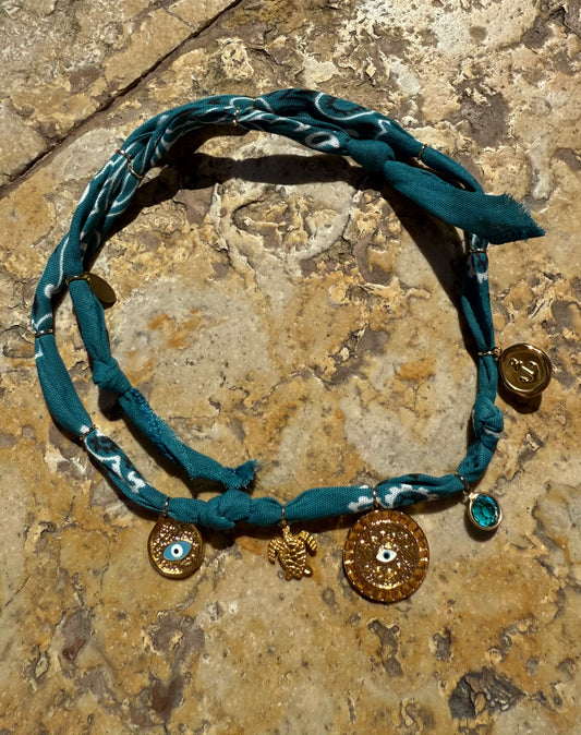 Καλαμάτα // Cyan Handmade Bandana Necklace