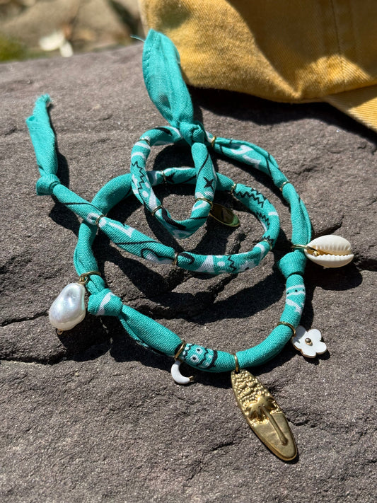 À VENICE  // Deep Turquoise Handmade Bandana Necklace