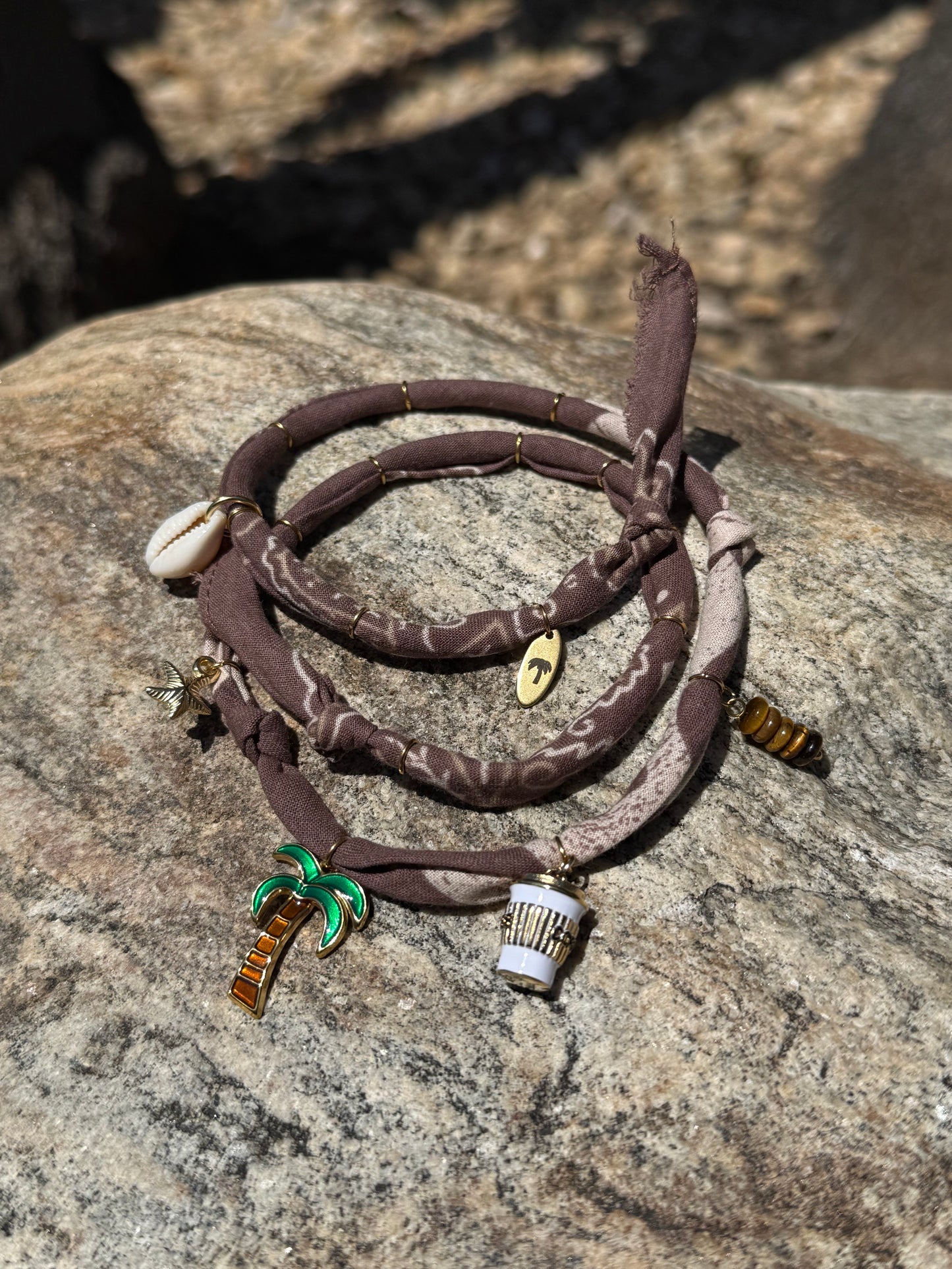 MOCHA // Brown Handmade Bandana Necklace