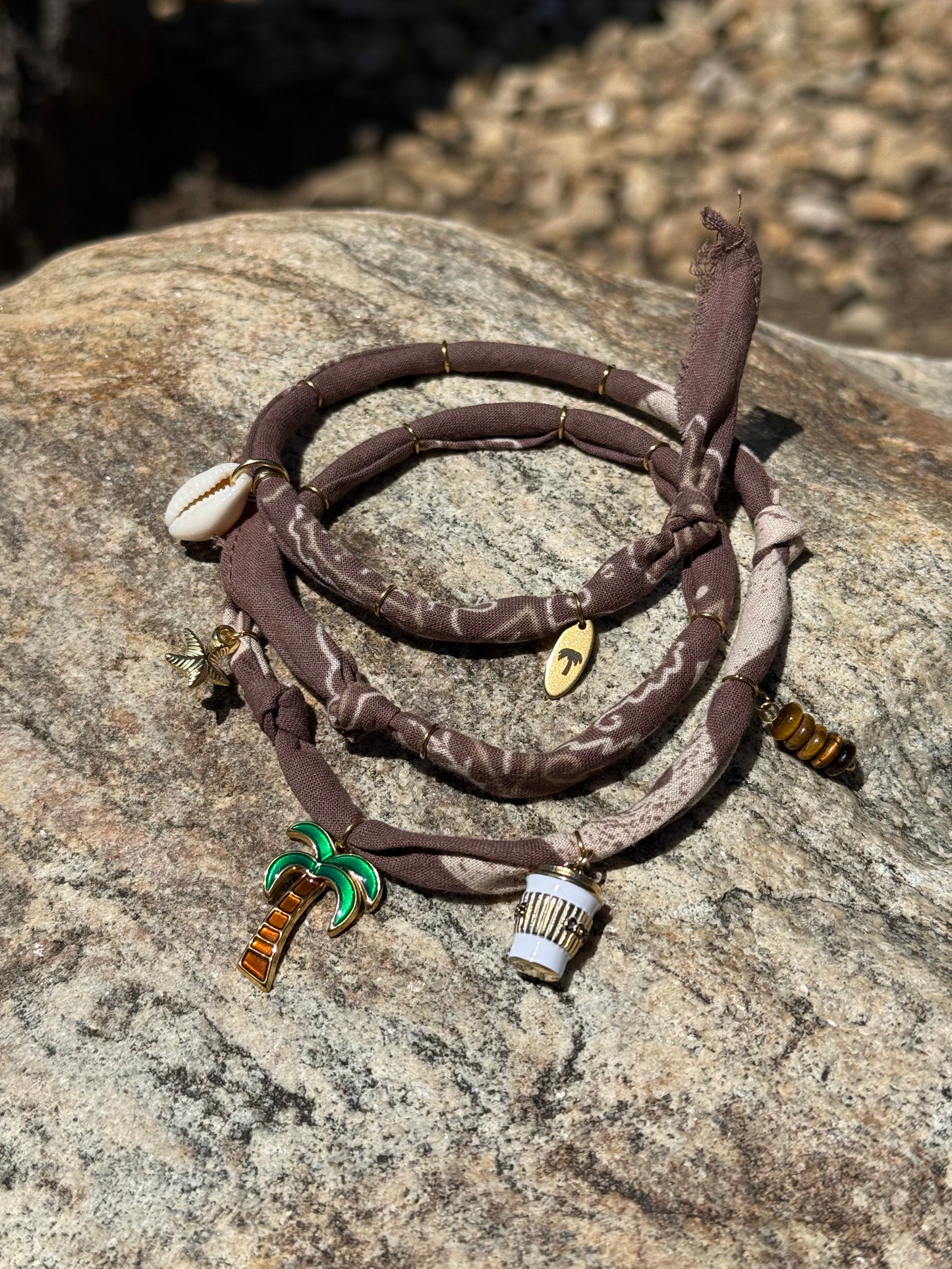 MOCHA // Brown Handmade Bandana Necklace