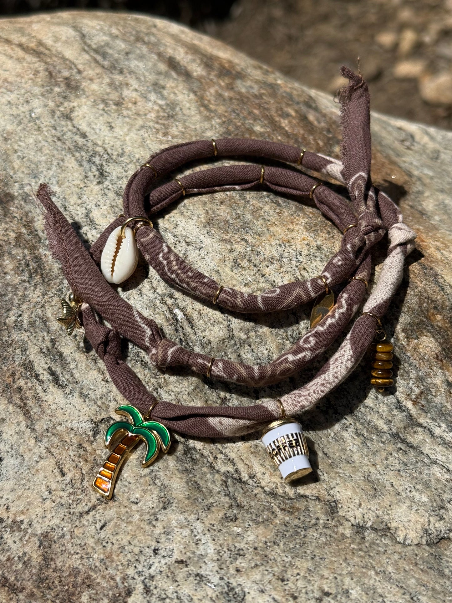 MOCHA // Brown Handmade Bandana Necklace