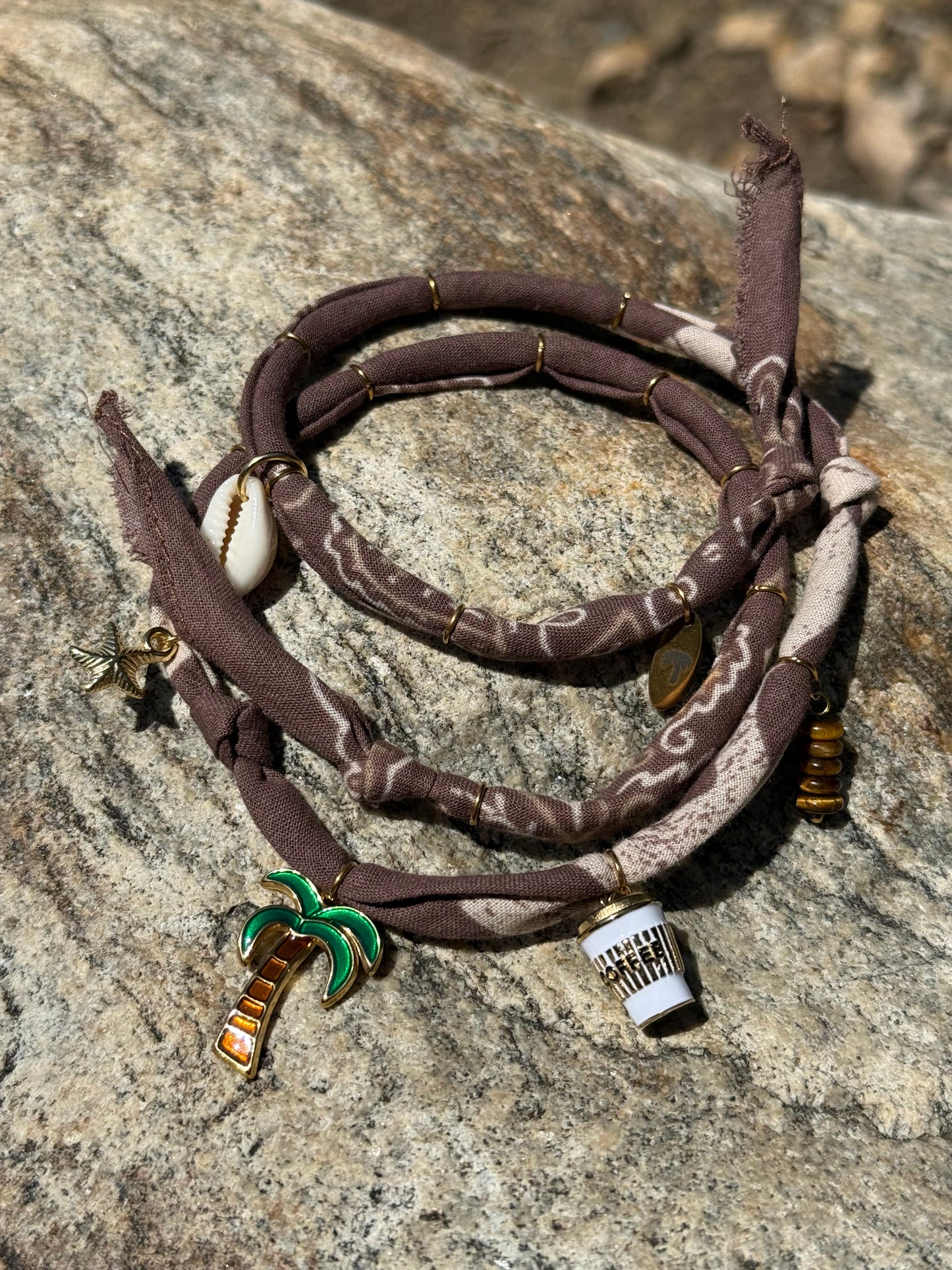 MOCHA // Brown Handmade Bandana Necklace