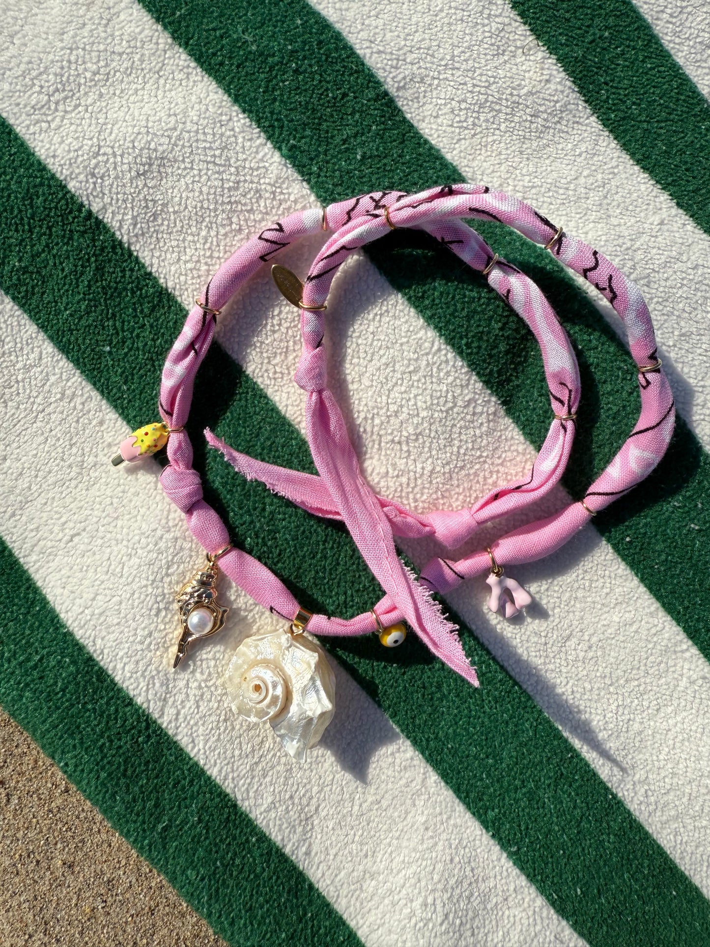 BERRY VANILLA // Light Pink Handmade Bandana Necklace