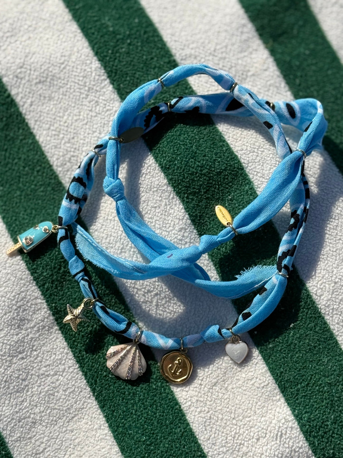 BLUE ICE CREAM // Baby Blue Handmade Bandana Necklace