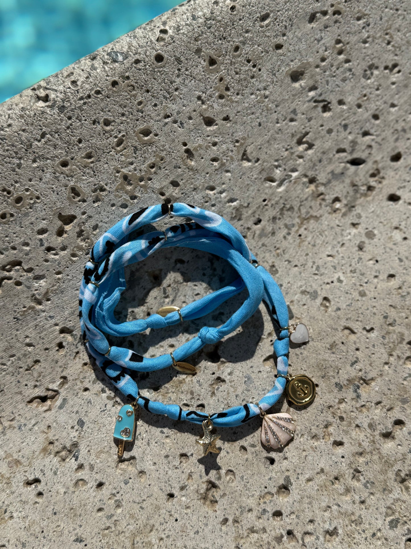 BLUE ICE CREAM // Baby Blue Handmade Bandana Necklace