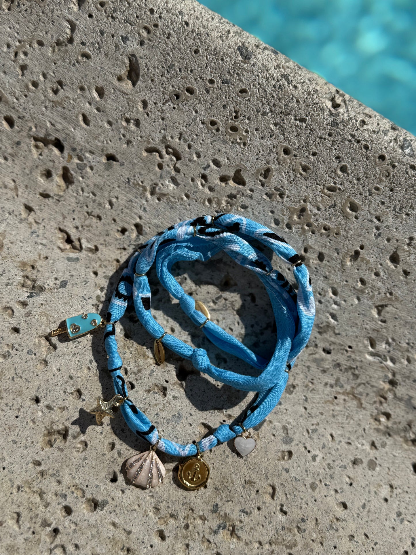 BLUE ICE CREAM // Baby Blue Handmade Bandana Necklace