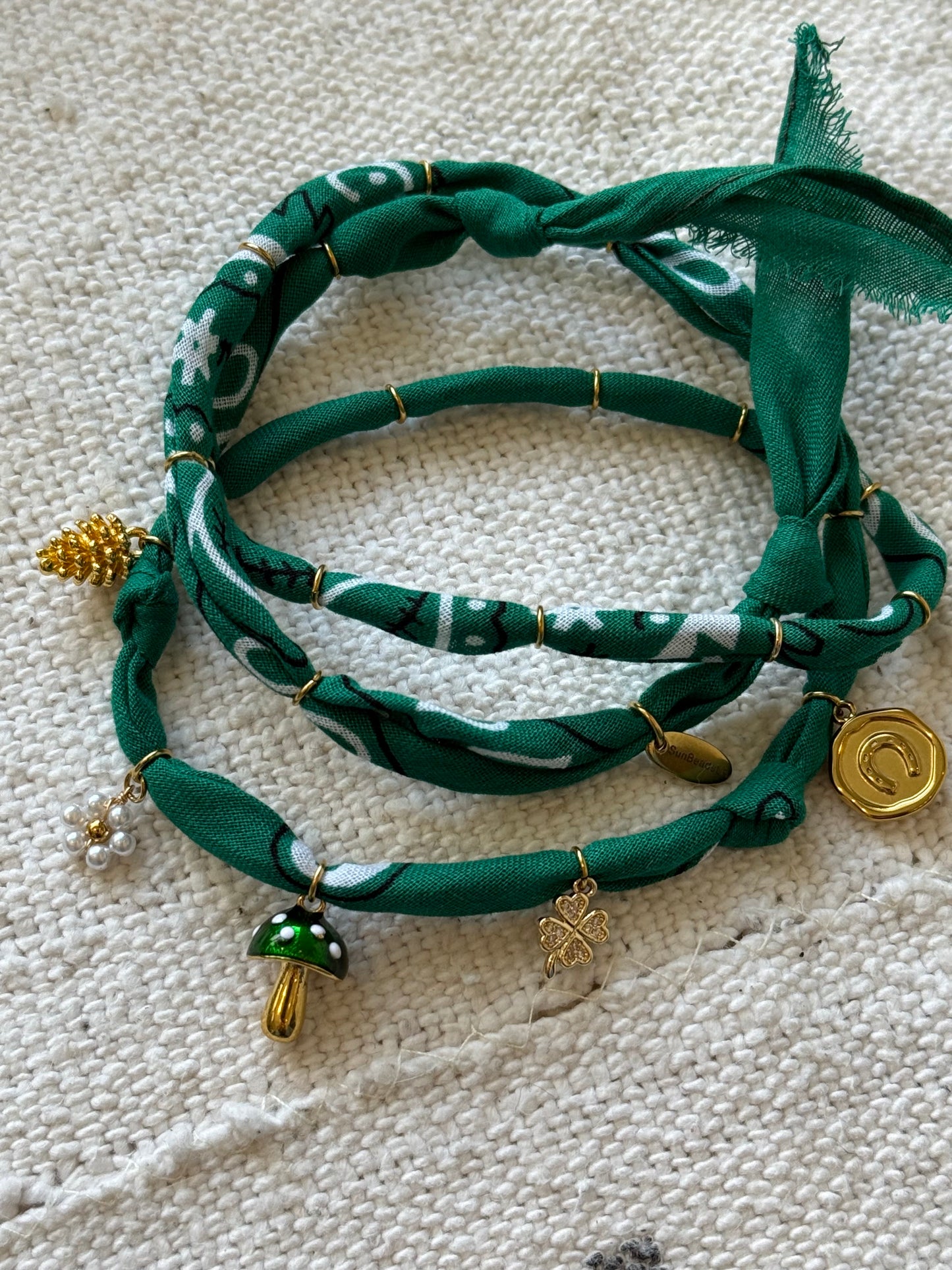 AMANITA GREEN // Forest Green Handmade Bandana Necklace