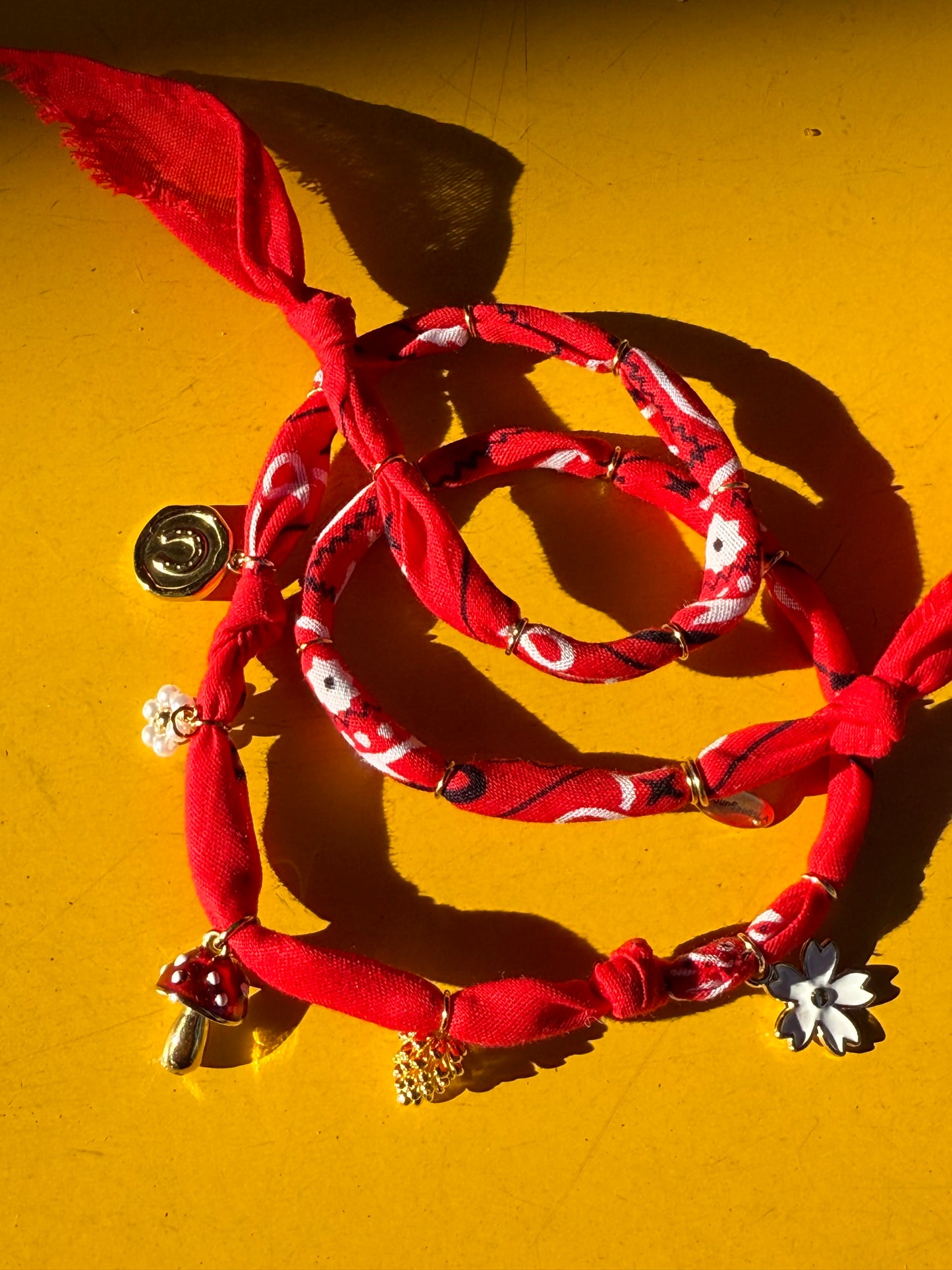 AMANITA RED // Red Handmade Bandana Necklace