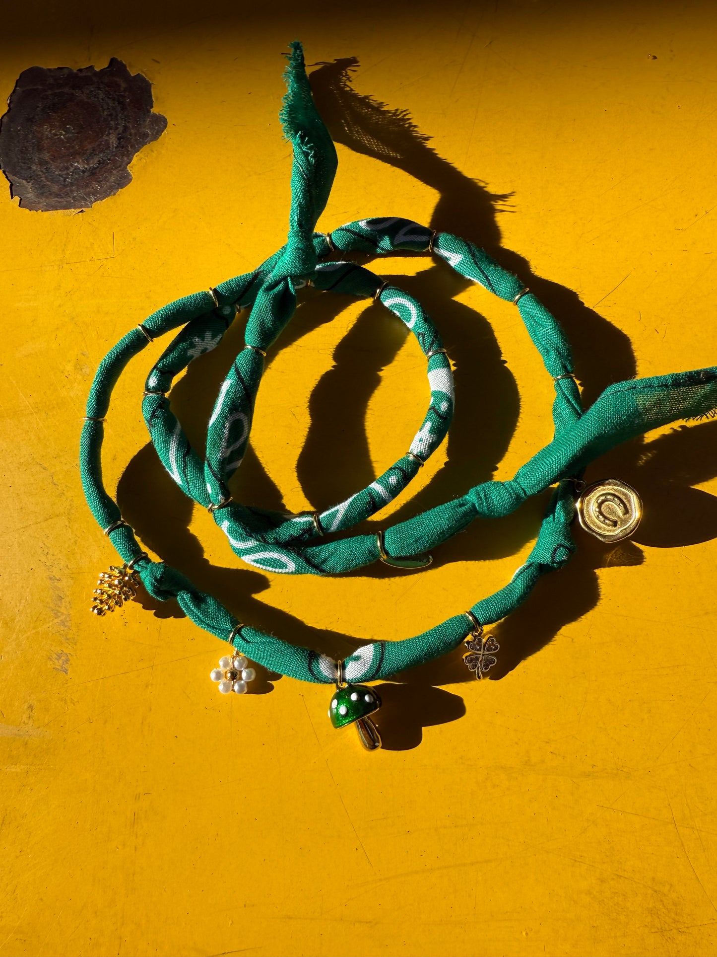 AMANITA GREEN // Forest Green Handmade Bandana Necklace