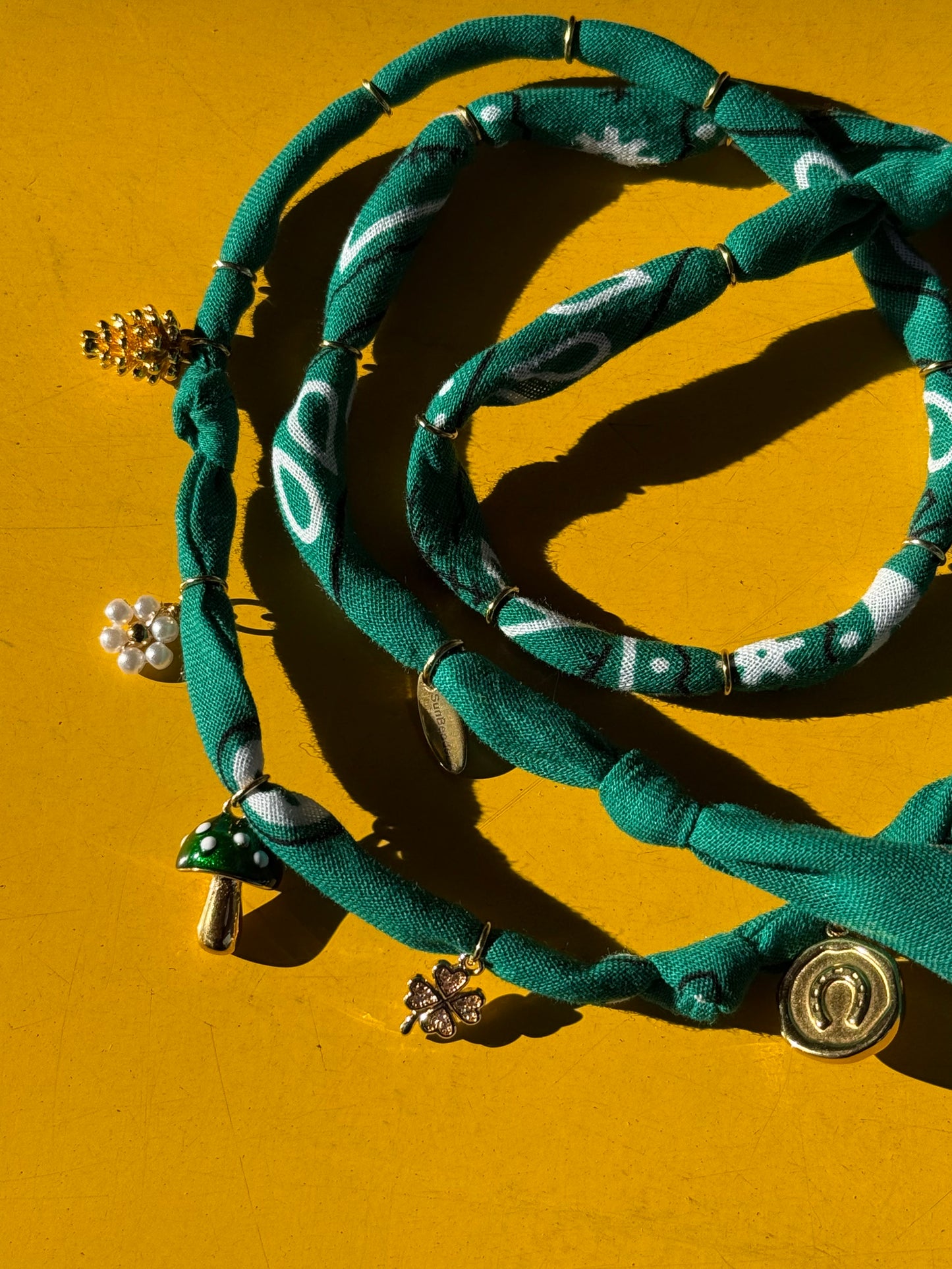 AMANITA GREEN // Forest Green Handmade Bandana Necklace