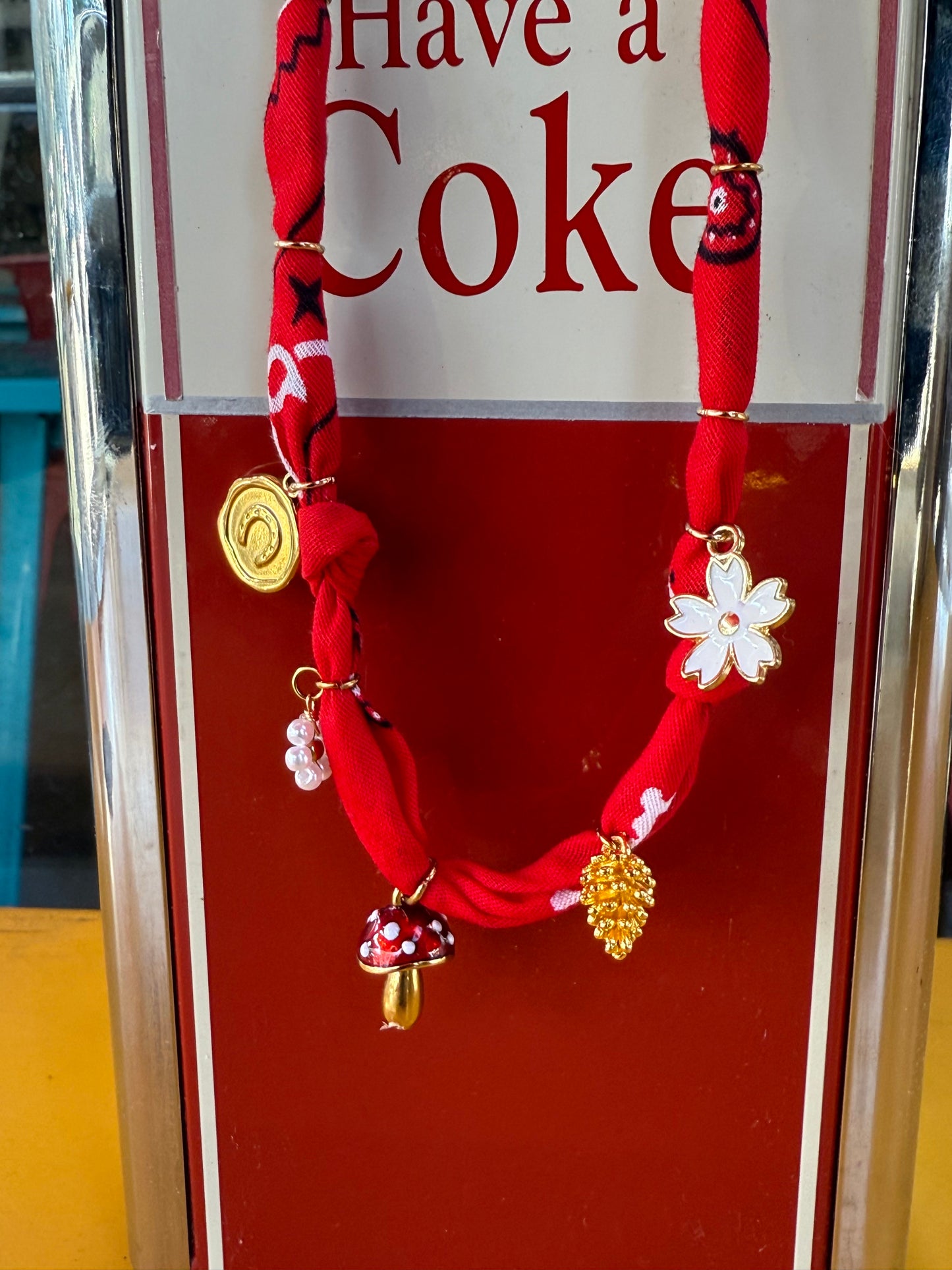 AMANITA RED // Red Handmade Bandana Necklace