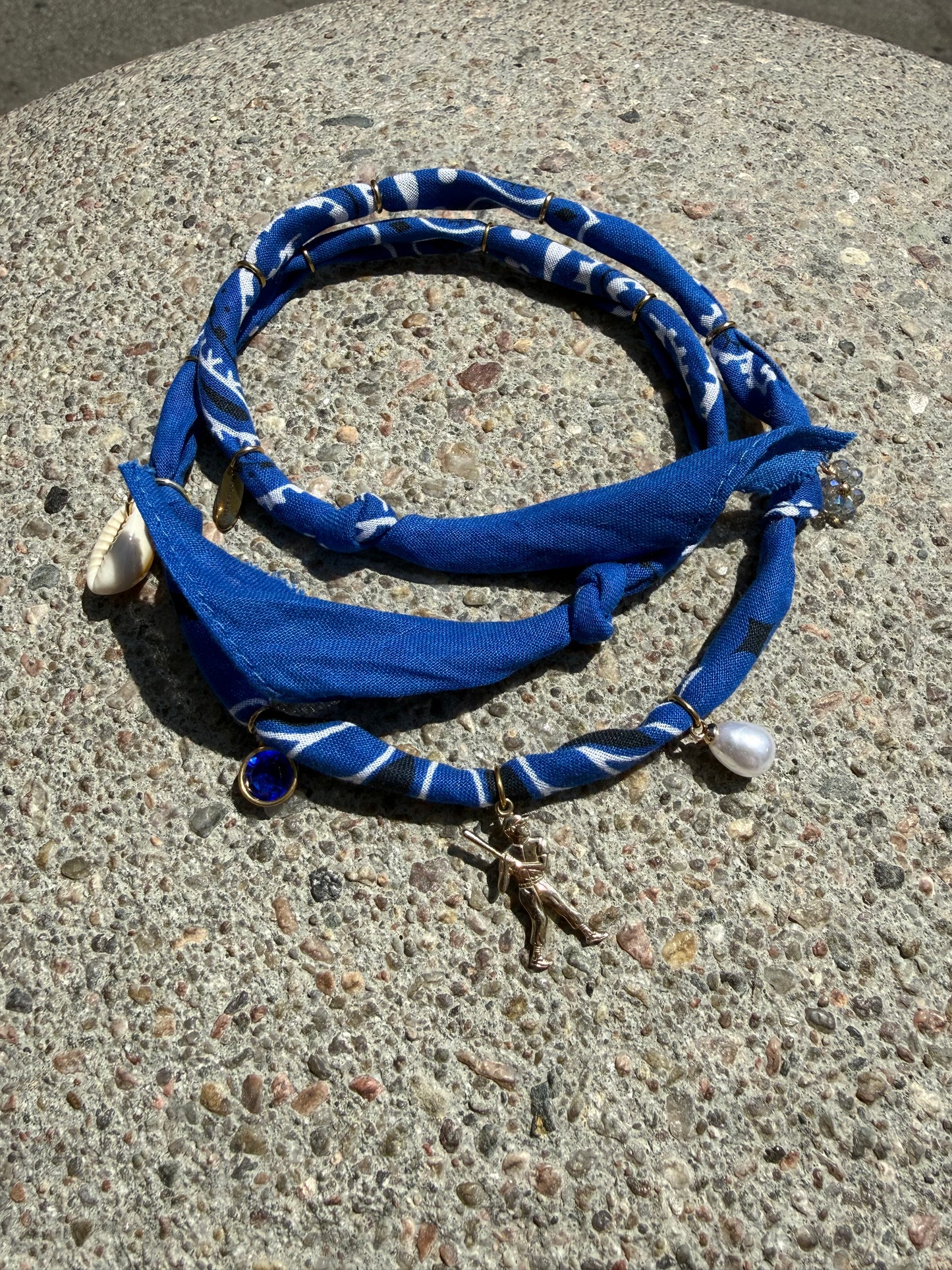 DODGERS // Royal Blue Handmade Bandana Necklace
