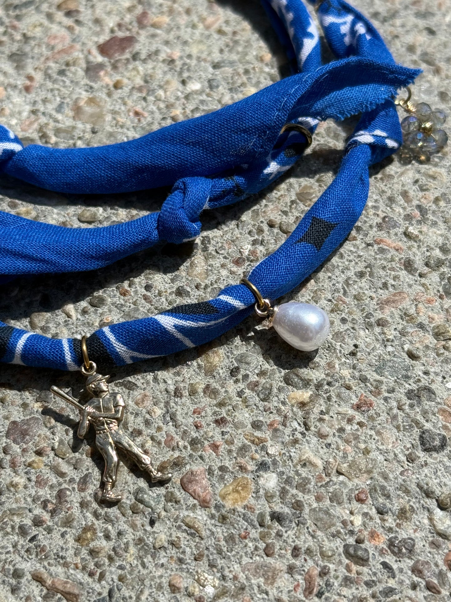 DODGERS // Royal Blue Handmade Bandana Necklace