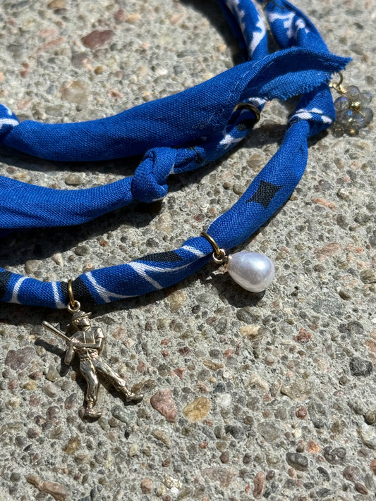 DODGERS // Royal Blue Handmade Bandana Necklace
