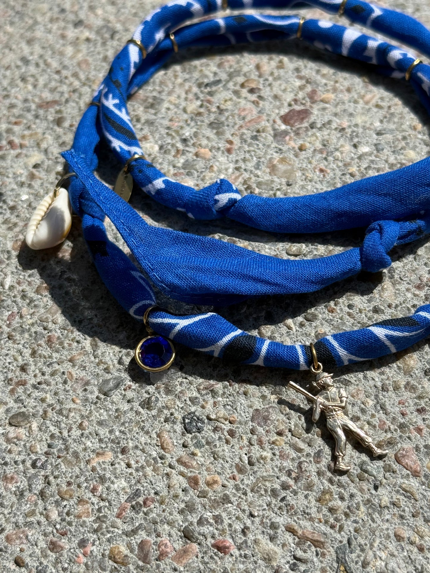 DODGERS // Royal Blue Handmade Bandana Necklace