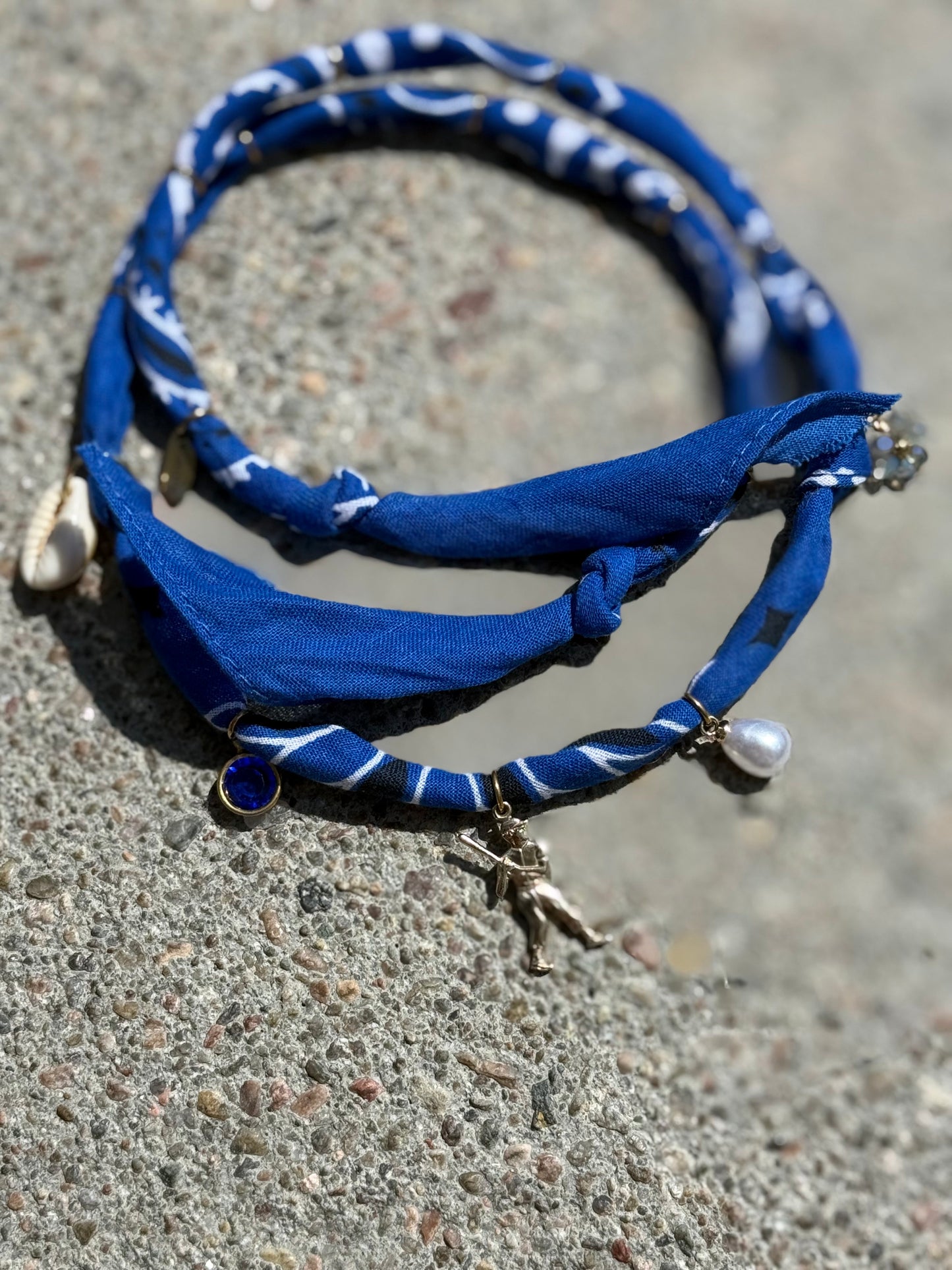 DODGERS // Royal Blue Handmade Bandana Necklace