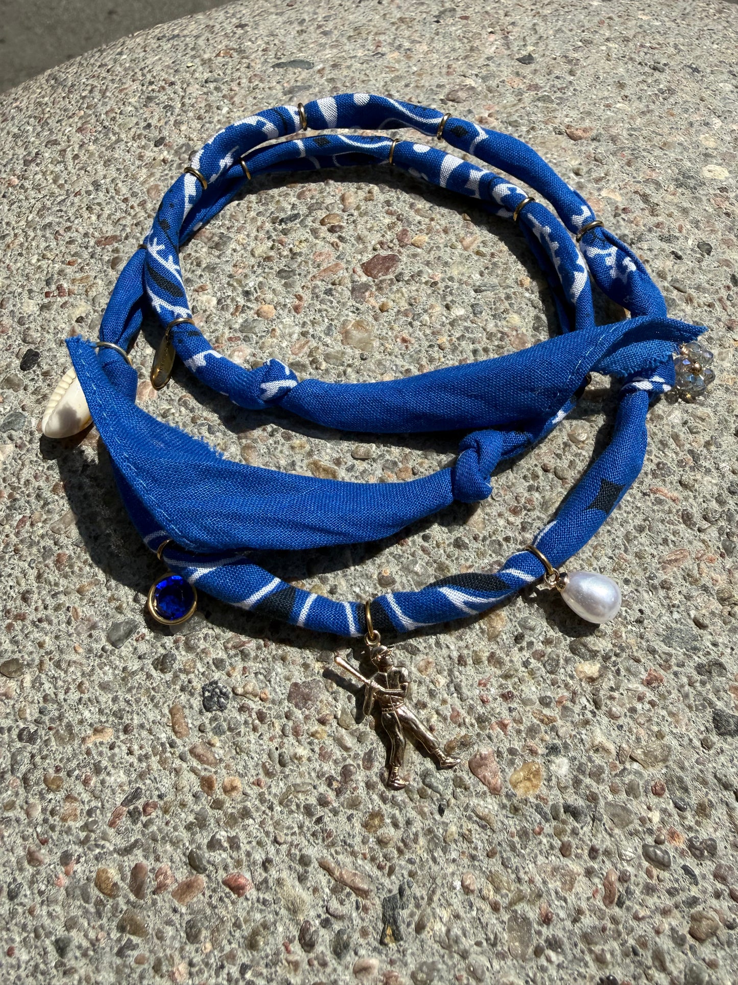 DODGERS // Royal Blue Handmade Bandana Necklace