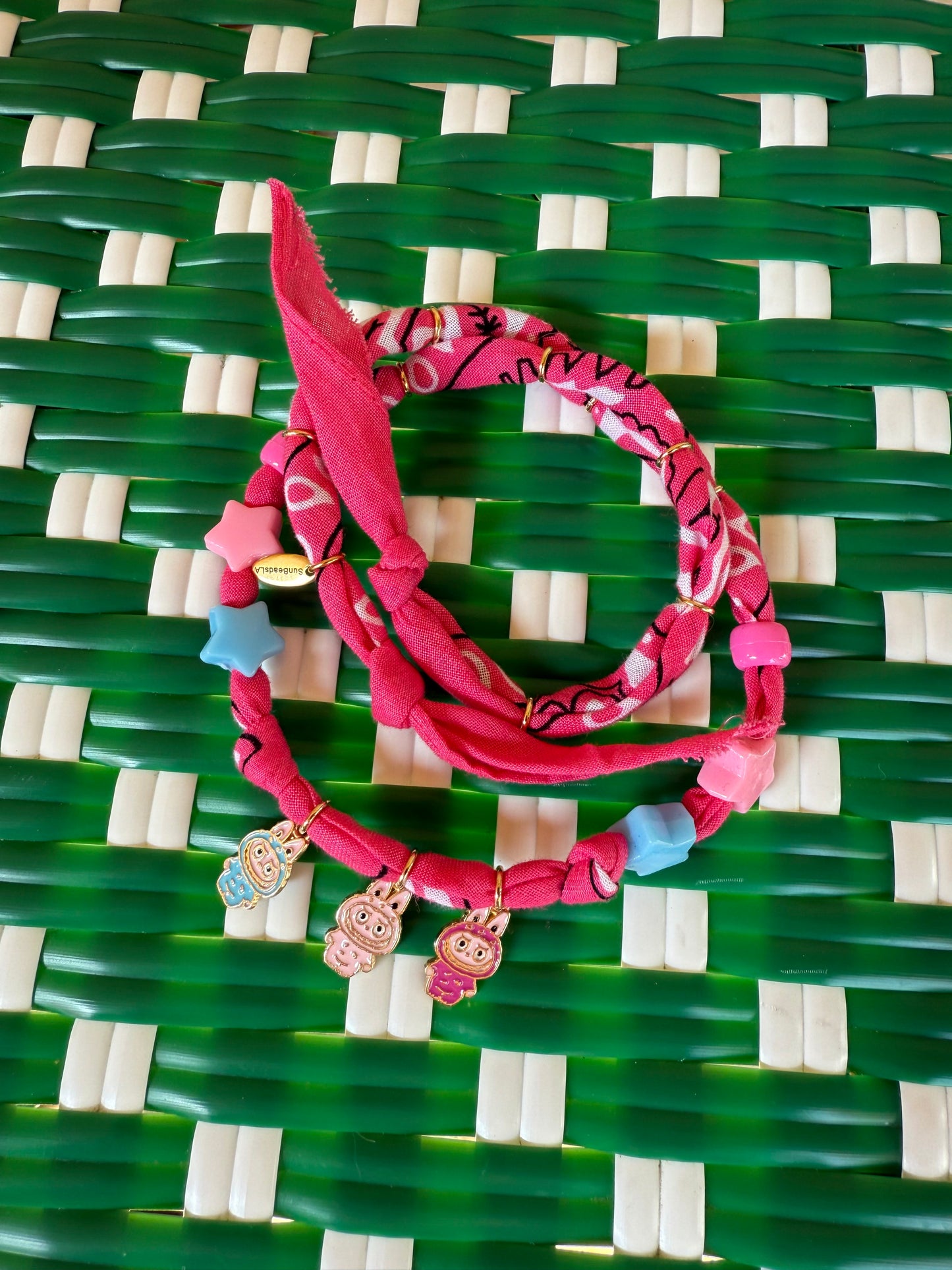 LIL MONSTERS 2 // Hot Pink Handmade Bandana Necklace