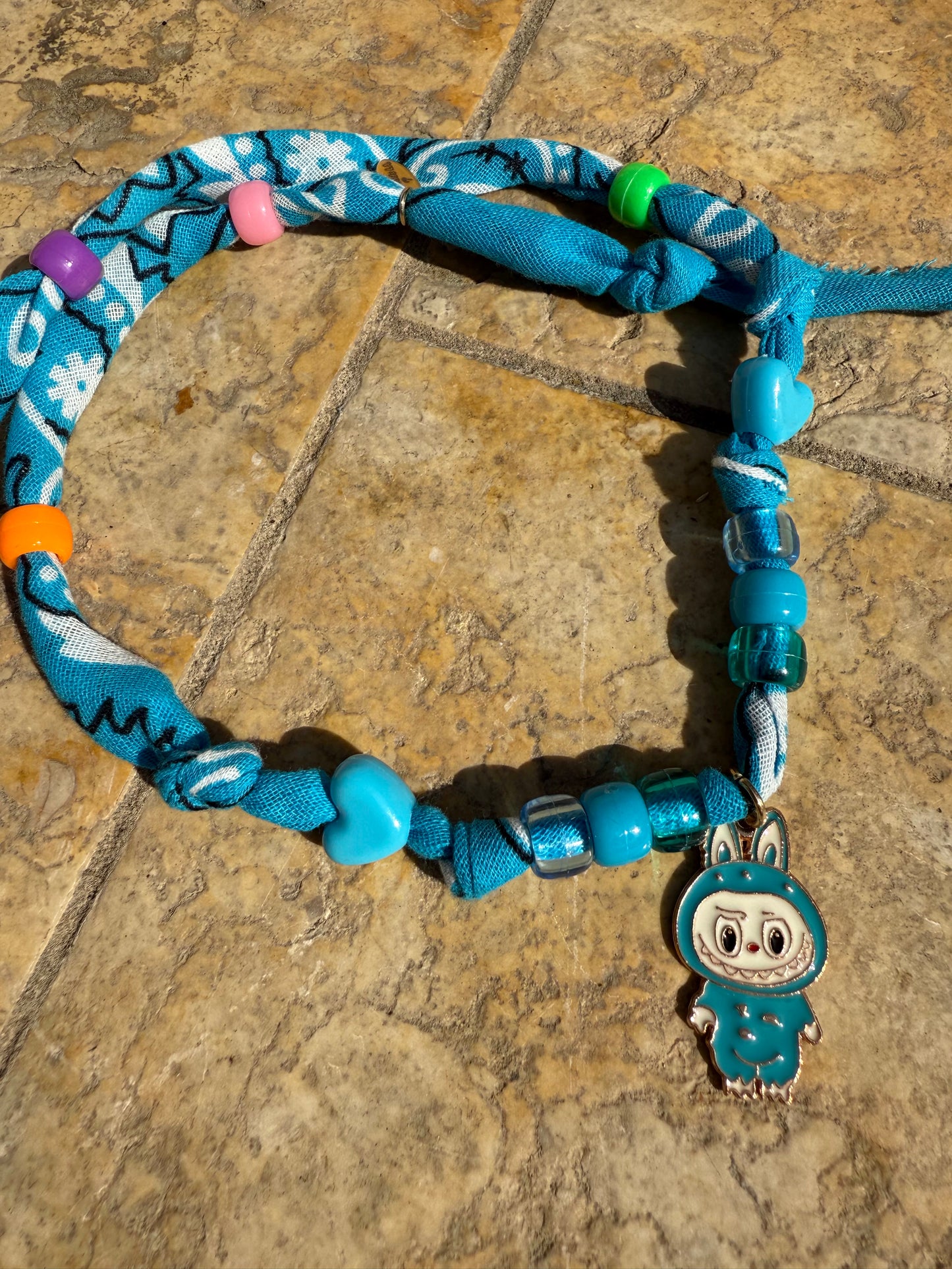 AXEL // Blue Handmade Bandana Necklace